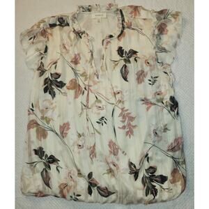 Tamara H Short Sleeve Floral Blouse Size M